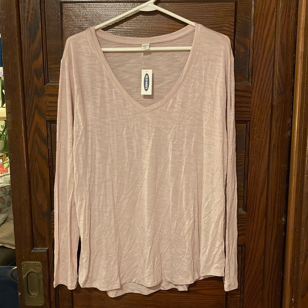 Old Navy Women's Light Pink Long Sleeve Tee